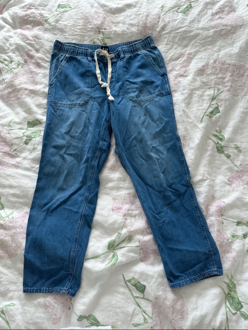 GAP Women's Straight-Leg Drawstring Jeans